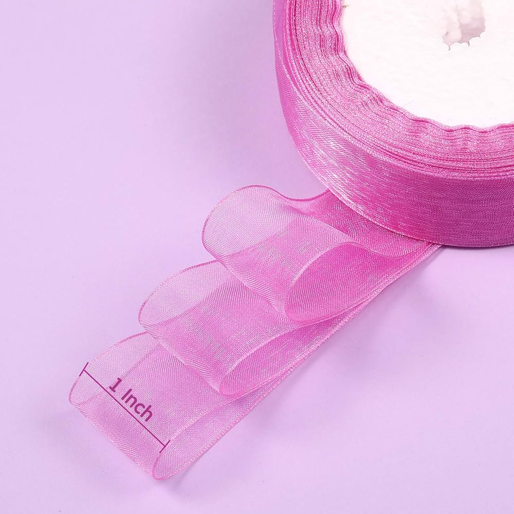 Amazon.com: 6 Rolls Organza Ribbon Sheer Chiffon Ribbon Bulk